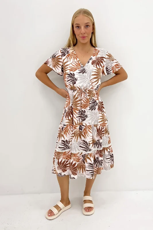 Ember Midi Dress Into The Sun Fern Stylish Pleated Skirt