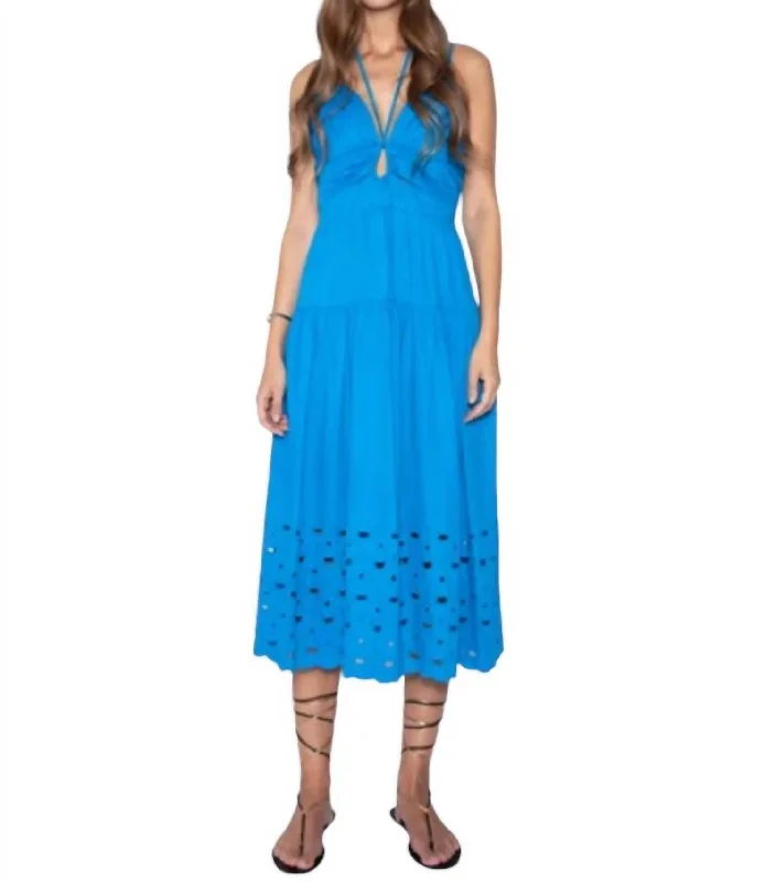 Hedy Midi Dress In Blue Boho Chic Midi