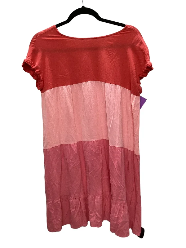 Pink & Red Dress Casual Midi Cme, Size S Pleated Midi Skirt